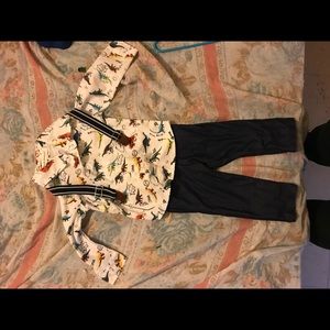 BABY BOY Animal SUSPENDER OUTFIT 12-18Ms